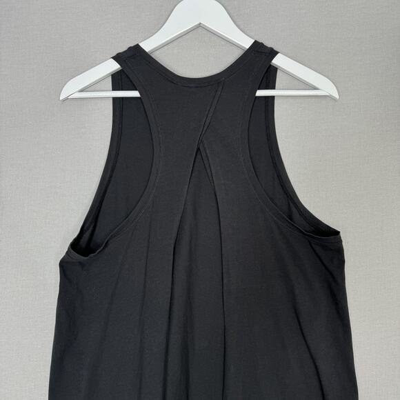 Lululemon All Tied Up Tank Womens 10 Black Pima Cotton Split Back Yoga Top - Picture 4 of 8